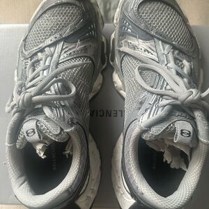 Balenciaga Silver and Gray Stapler Sneakers